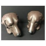 Vintage Chocolate Labrador Bookends Chalkware