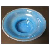 19th Century Blue Opaline Gold Gilt Glass Dish 19th Century Blue Opaline Gold Gilt Glass Dish