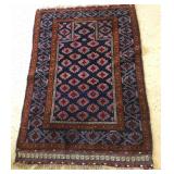 1960s Iranian Baluch Wool Pile Prayer Rug