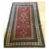 1940s Russian Caucasian Pile Wool Rug