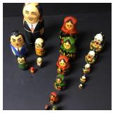 Lot Of 3 Russian Nesting Dolls Tallest 7"