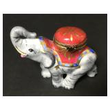 French Limoges Porcelain Ring Box Elephant