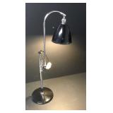 Vintage Chrome & Black Table Lamp 30"