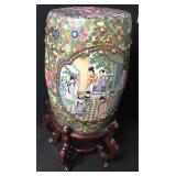 Vtg Chinese Hand Painted Porcelain Garden Stool