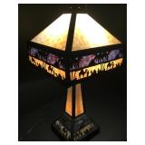 Egyptian Slag Glass Pyramid Table Lamp Camels