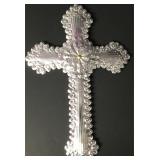 Handmade Signed Punched Tin Cross 15" Handmade Signed Punched Tin Cross 15"