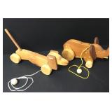 2 Vintage Handmade Wood Children 2 Vintage Handmade Wood Children