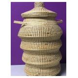 13" Tall Vintage Woven Snake Charmer Basket