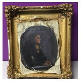 Antique Gold Gilt Carved Frame & Painting Antique Gold Gilt Carved Frame & Painting