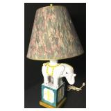 19" Vintage Italian Ceramic Circus Elephant Lamp