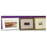 Lot Of 3 Pieces Of Small Art Etching, Needlepoint