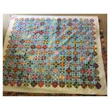 80"x91" Vintage Cotton Star Quilt