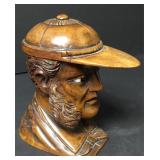 Hand Carved Burlwood Giessbach Figural Inkwell Hand Carved Burlwood Giessbach Figural Inkwell