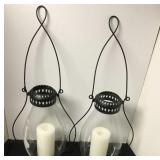 (2) 31" Hand Blown Glass Hanging Candle Holder (2) 31" Hand Blown Glass Hanging Candle Holder