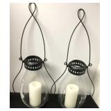 (2) 31" Hand Blown Glass Hanging Candle Holder (2) 31" Hand Blown Glass Hanging Candle Holder