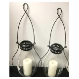 (2) 31" Hand Blown Glass Hanging Candle Holder (2) 31" Hand Blown Glass Hanging Candle Holder