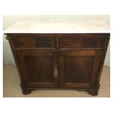 Victorian Era Marble Top Server Side Board Cabinet Victorian Era Marble Top Server Side Board Cabinet