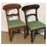 Victorian Wood Peg Honey Bee Seat Side Chairs