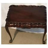 Sutton Carved Solid Mahogany Clawfoot Tea Table Sutton Carved Solid Mahogany Clawfoot Tea Table