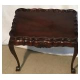 Sutton Carved Solid Mahogany Clawfoot Tea Table