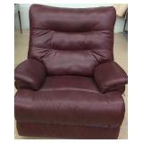 Like New Lane Oversized Cranberry Leather Recliner Like New Lane Oversized Cranberry Leather Recliner