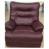 Like New Lane Oversized Cranberry Leather Recliner