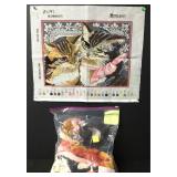 Vintage Victorian Cats Needlepoint Embroidery Kit Vintage Victorian Cats Needlepoint Embroidery Kit