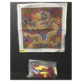 Vintage Chinese Dragon Needlepoint Kit & Silk