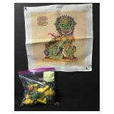 Vintage Chinese Dragon Needlepoint Embroidery Kit Vintage Chinese Dragon Needlepoint Embroidery Kit