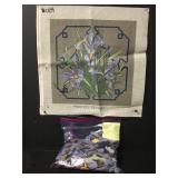 Vintage Purple Iris Needlepoint Embroidery Kit Vintage Purple Iris Needlepoint Embroidery Kit