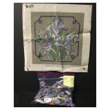 Vintage Purple Iris Needlepoint Embroidery Kit