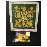 Vintage Double Griffins Needlepoint Embroidery Kit Vintage Double Griffins Needlepoint Embroidery Kit