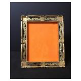 Antique Italian Wood & Painted Glass Photo Frame