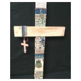 Vtg Large Decorative Folk Art Cross Maggy Ryan