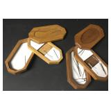 Vtg Wood Double Slide Magnetic Sewing Needle Cases Vtg Wood Double Slide Magnetic Sewing Needle Cases
