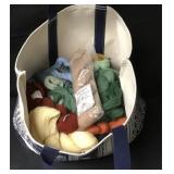 Canvas Bag Full Of French DMC Virgin Wool Skeins Canvas Bag Full Of French DMC Virgin Wool Skeins