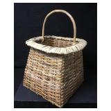 Extra Large Bamboo Handle Woven Gondola Basket