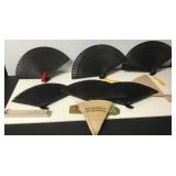 Collection Of Carved Wood Hand Fans Collection Of Carved Wood Hand Fans