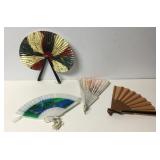 Plastic & Wood Hand Fans Damaged