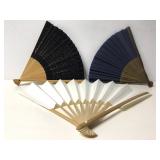 Lot Of 3 Silk Or Paper Chinese Hand Fans Lot Of 3 Silk Or Paper Chinese Hand Fans