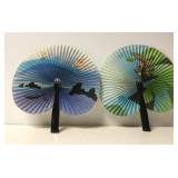 Vintage Chinese Folding Paper Hand Fans Vintage Chinese Folding Paper Hand Fans
