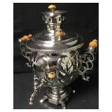 Vintage Ornate Silver Tone Russian Samovar Vintage Ornate Silver Tone Russian Samovar