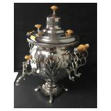 Vintage Silver Plated Russian Samovar Incomplete