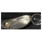 Antique Sterling Silver Bread Bowl&Glass/.925 Bowl Antique Sterling Silver Bread Bowl&Glass/.925 Bowl