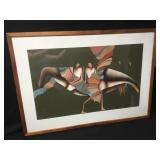 Santa Fe Artist Judy Ryhmes Vintage Crow Painting Santa Fe Artist Judy Ryhmes Vintage Crow Painting