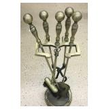 Vintage Brass & Cast Iron Fireplace Set Vintage Brass & Cast Iron Fireplace Set