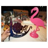 14" Cut Steel Wall Plant Hanger 16" Metal Flamingo