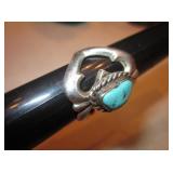 Sand Cast Sterling Silver & Turquoise Ring