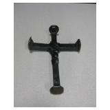Wall Hanging Railroad Spikes Cross - 8" Tall