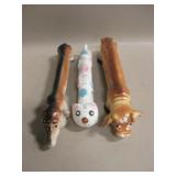 3 Long Ceramic S&P Shakers - Cat, Cow & Dachshund